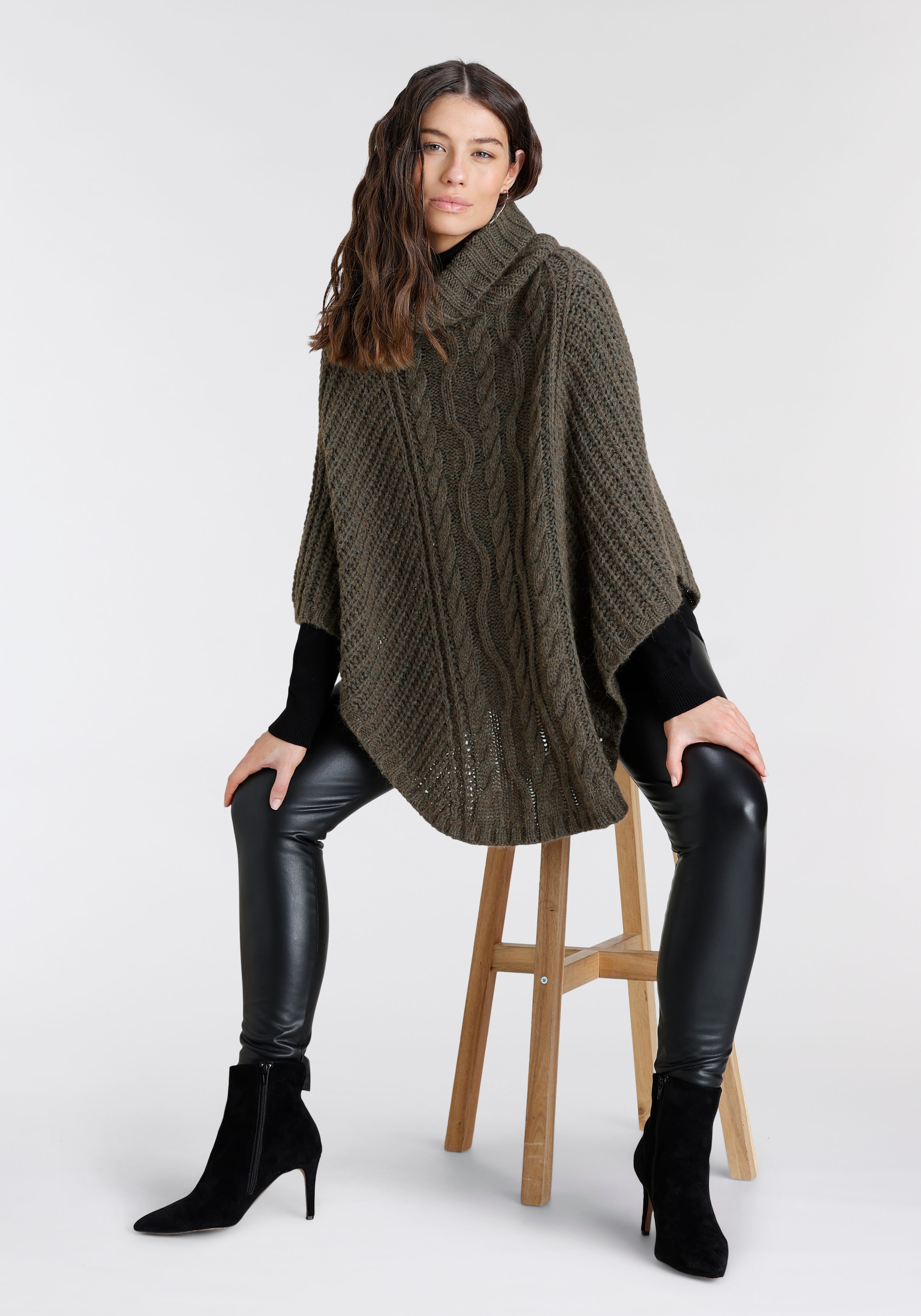 Laura Scott Rollkragenpullover , Feinstrick in figurbetonter Longform