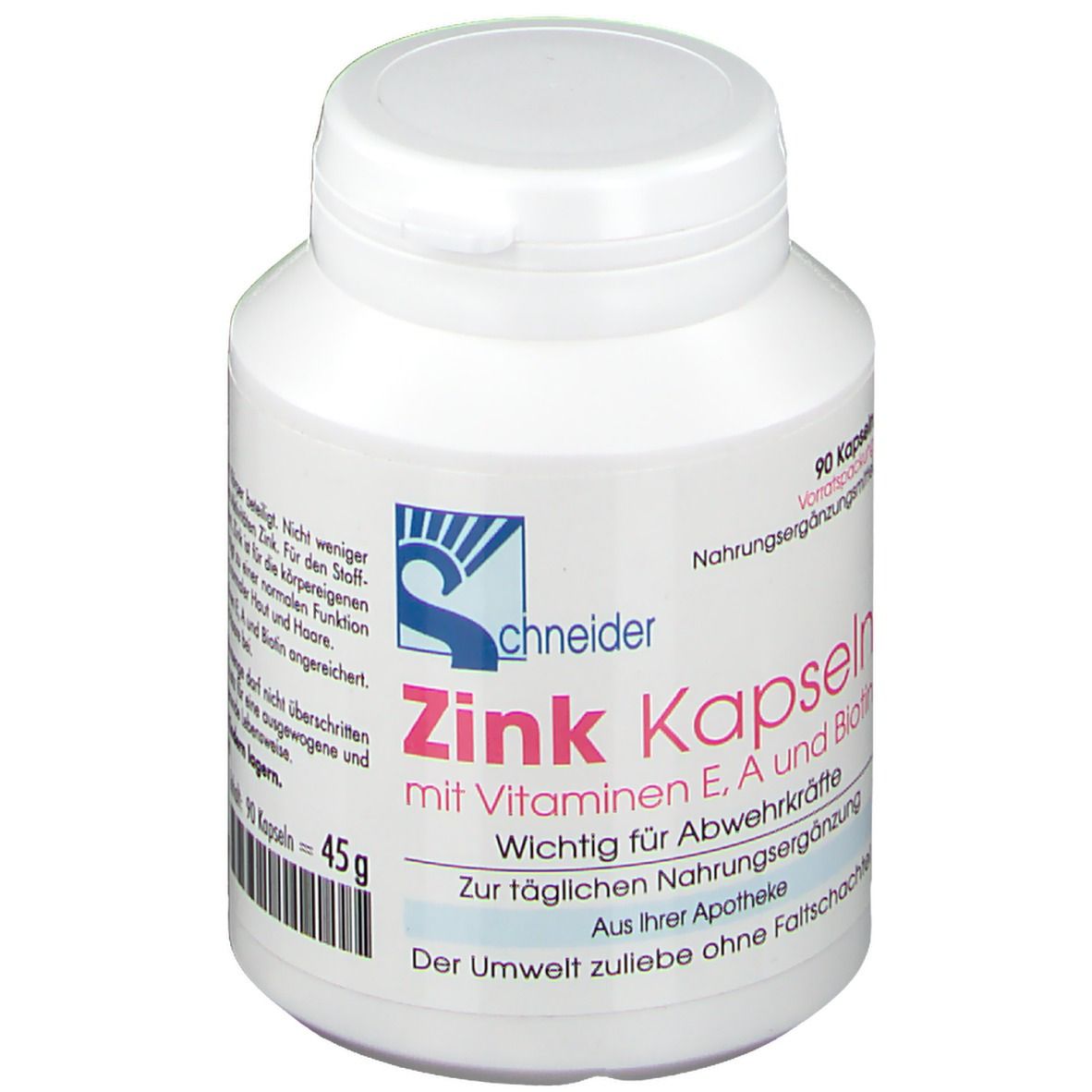 Schneider Zink Kapseln mit Vitaminen E, A und Biotin