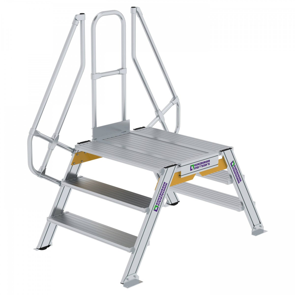 MUNK 60° trede inclusief leuning, tredebreedte 1000mm, 2x3 treden