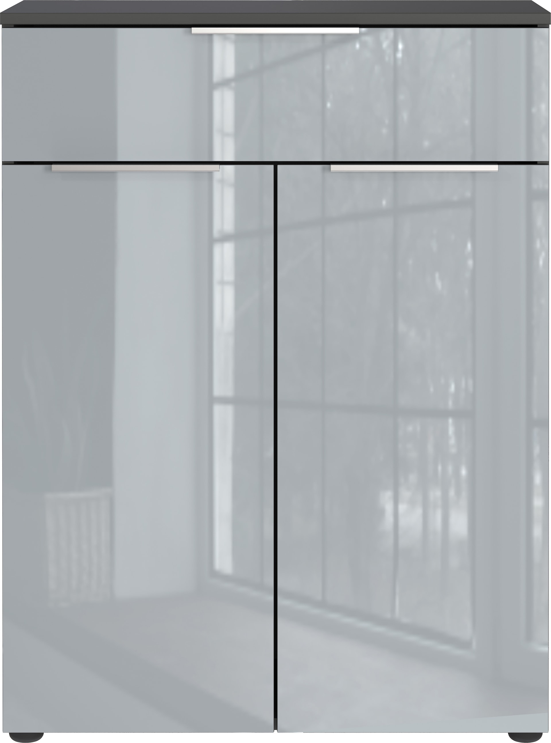 Kommde JAN 71x95x34 graphit/silbergrau Glasfront