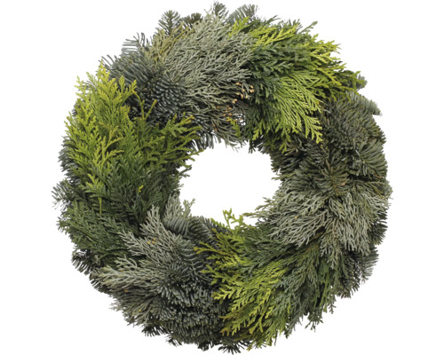 Adventskrans ca. Ø 30 cm, gemengde coniferenkrans, Selectiebordkrans, vers gebonden, echte conifeer