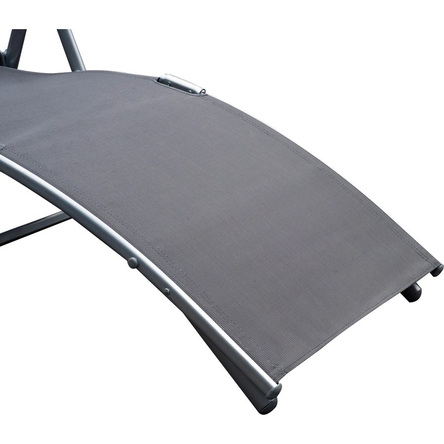 Outsunny Gartenliege mit Kissen grau