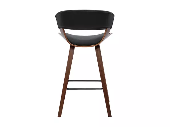 Tabourets de bar design noir et bois foncé H65 cm (lot de 2) SYRAH