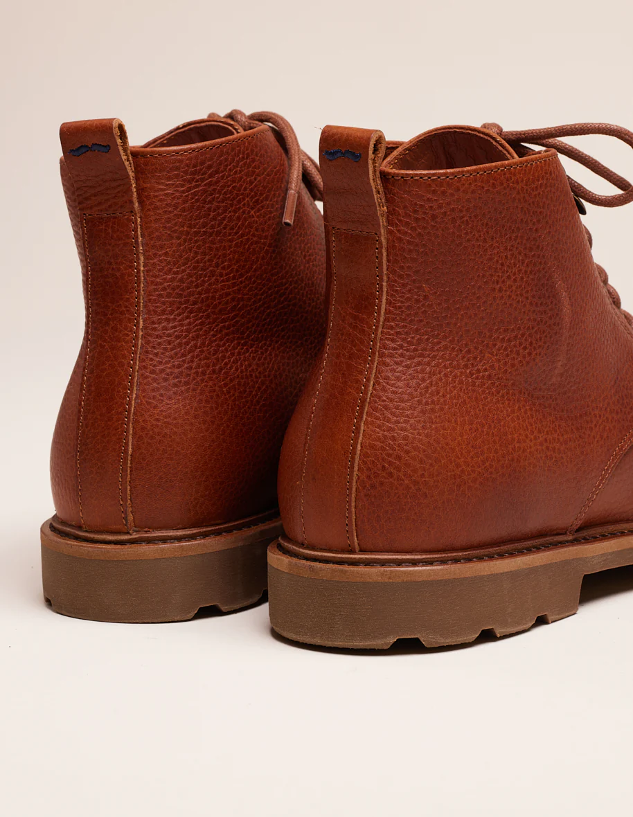 Bottines Eugène - Cuir pull up grainé cognac