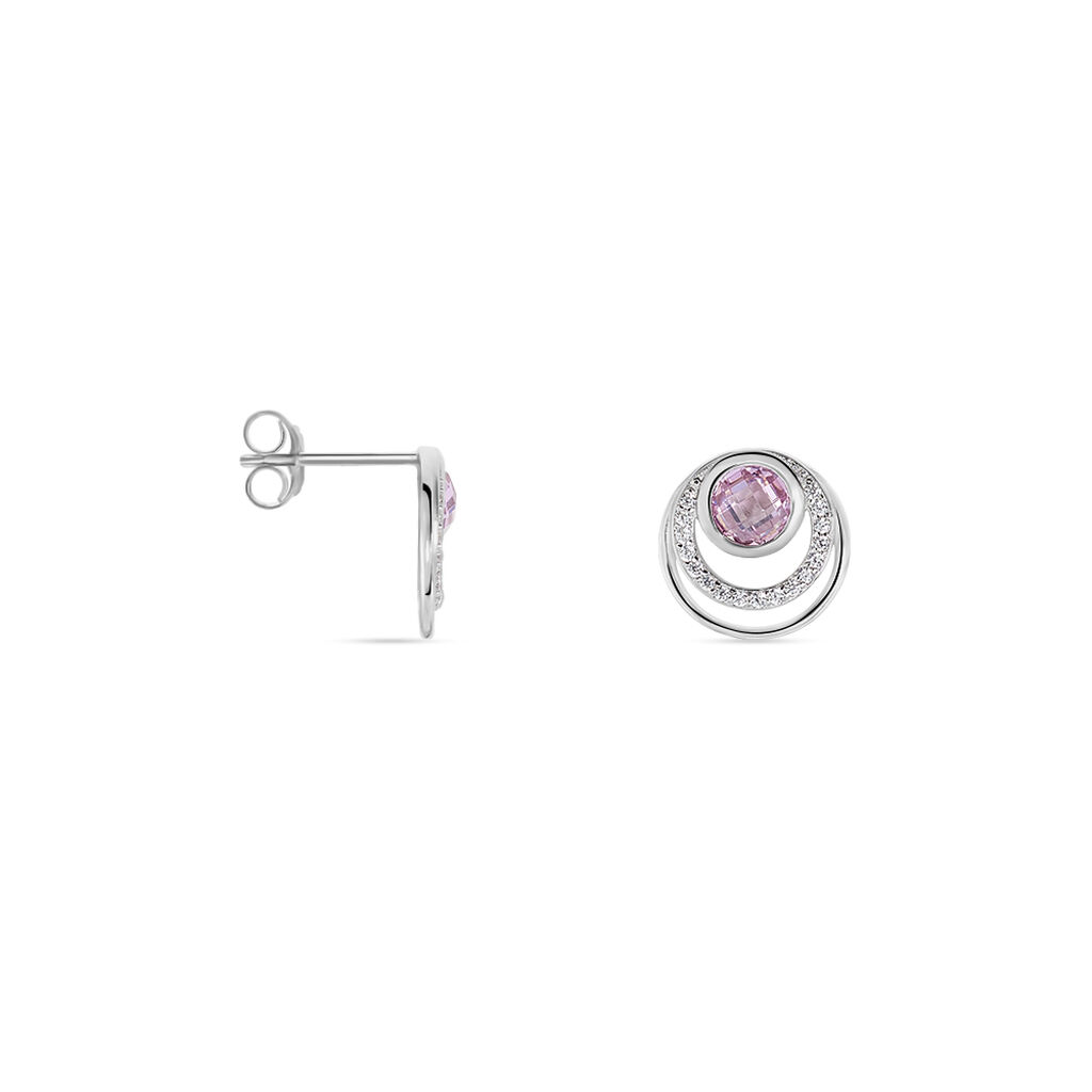 Boucles D'oreilles Puces Melvyn Argent Blanc Oxyde De Zirconium