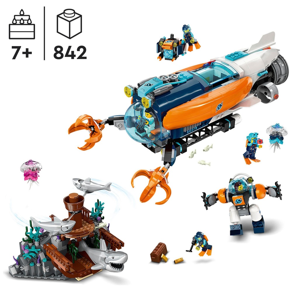 LEGO City 60379 Tiefsee-Forscher-U-Boot-Spielset Ozean-Set