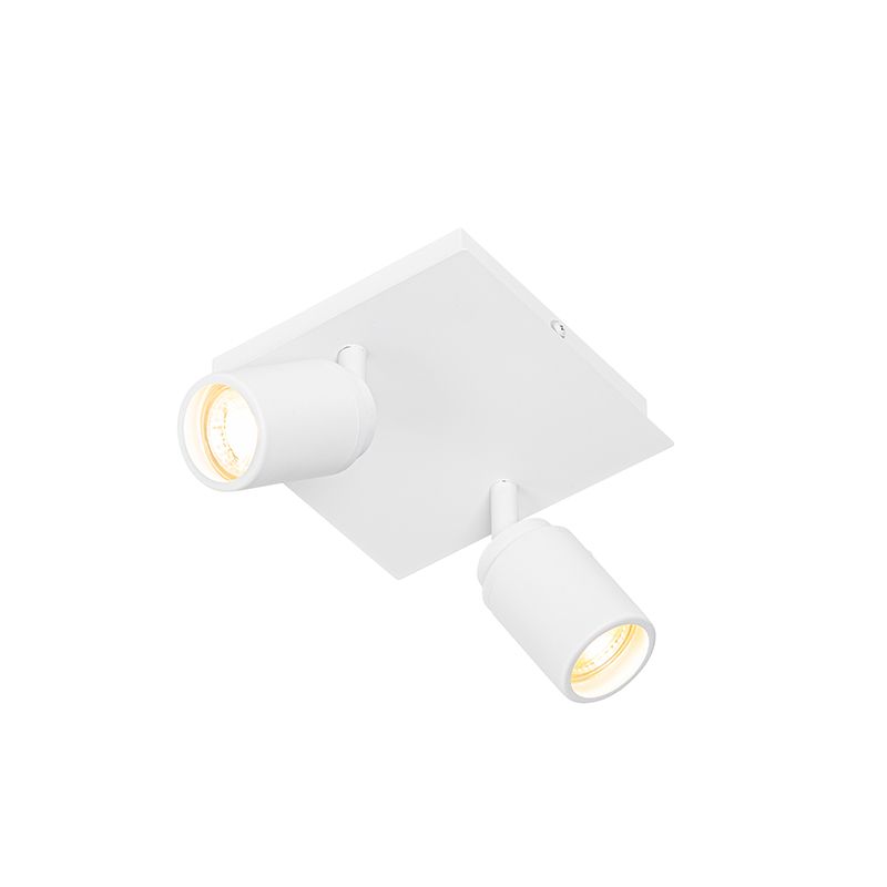 Moderne badkamer spot wit vierkant 2-lichts IP44 - Ducha