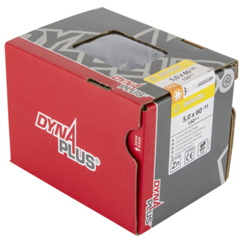 Dynaplus Schroef universeel platkop verzinkt TX-25 5.0x60 150 stuks