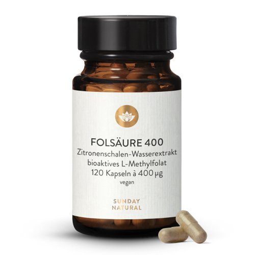 Sunday Natural Products  FOLSÄURE (FOLAT) Kapseln400µg