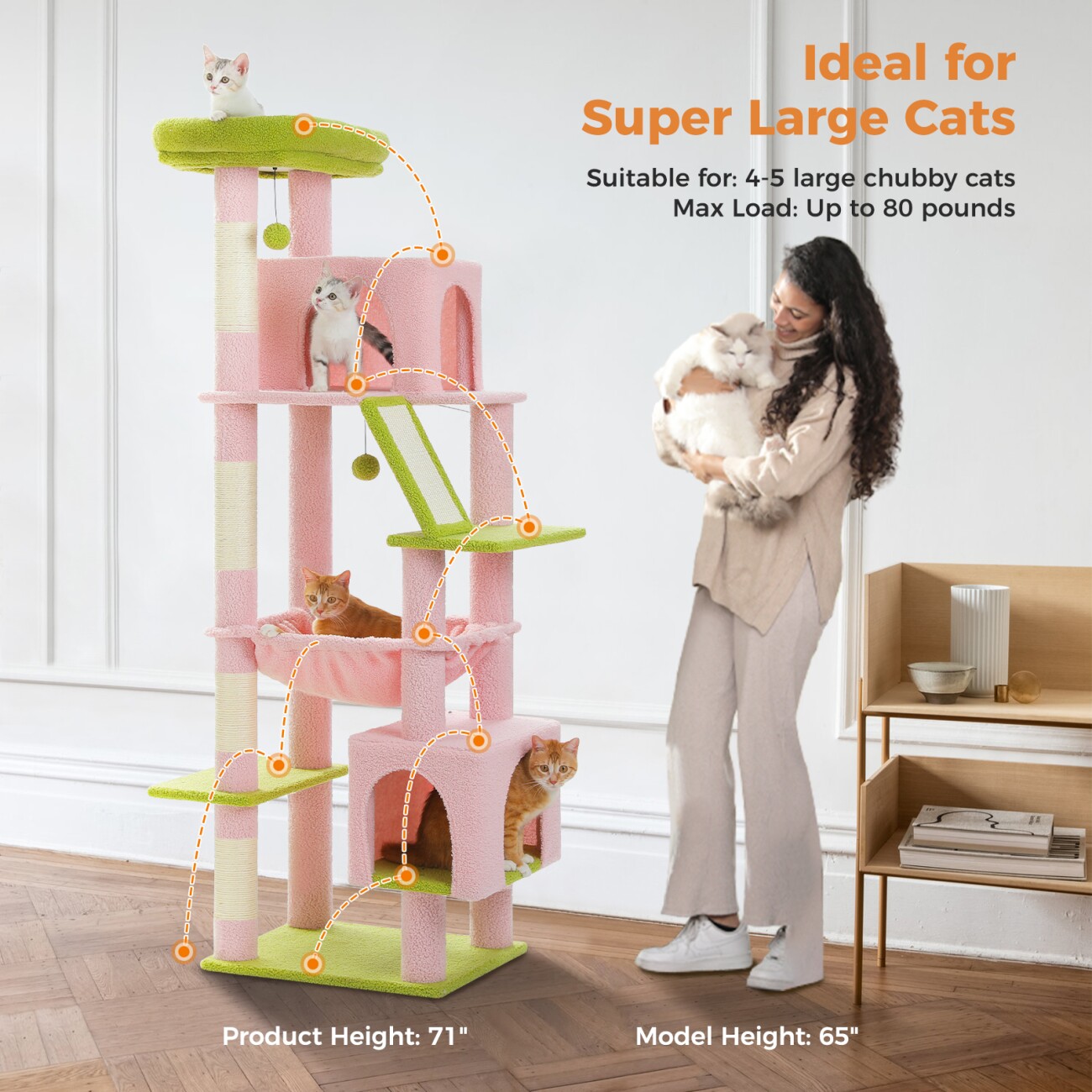 Pawz Road –XXL Kratzbaum 180 cm hoch pink