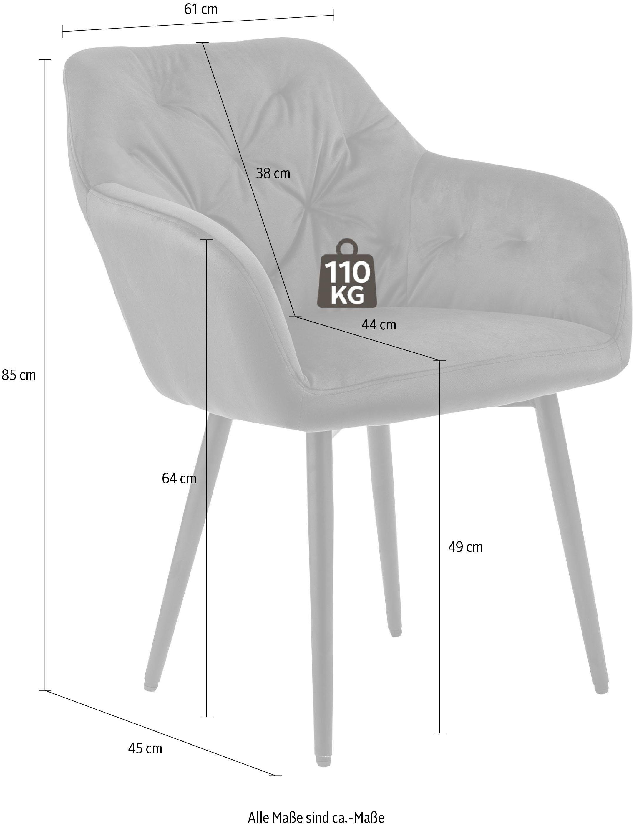 SalesFever Esszimmerstuhl »Coventry Komfortabler Polstertuhl im eleganten Stil« () Stilvoll mit eleganter Knopfheftung