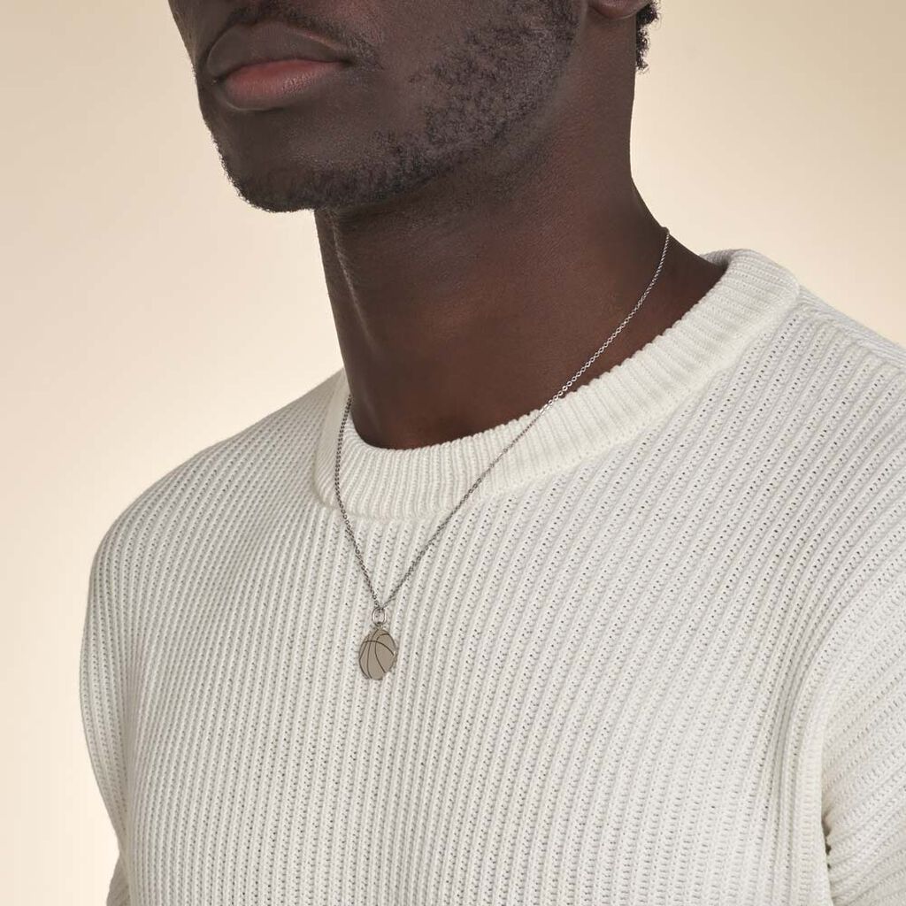 Pendentif Elyas Argent Blanc