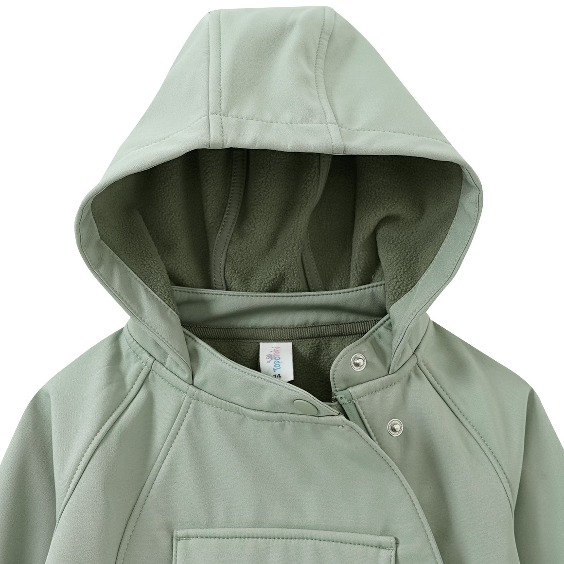 Topomini Baby Softshelljacke mit Kapuze salbei