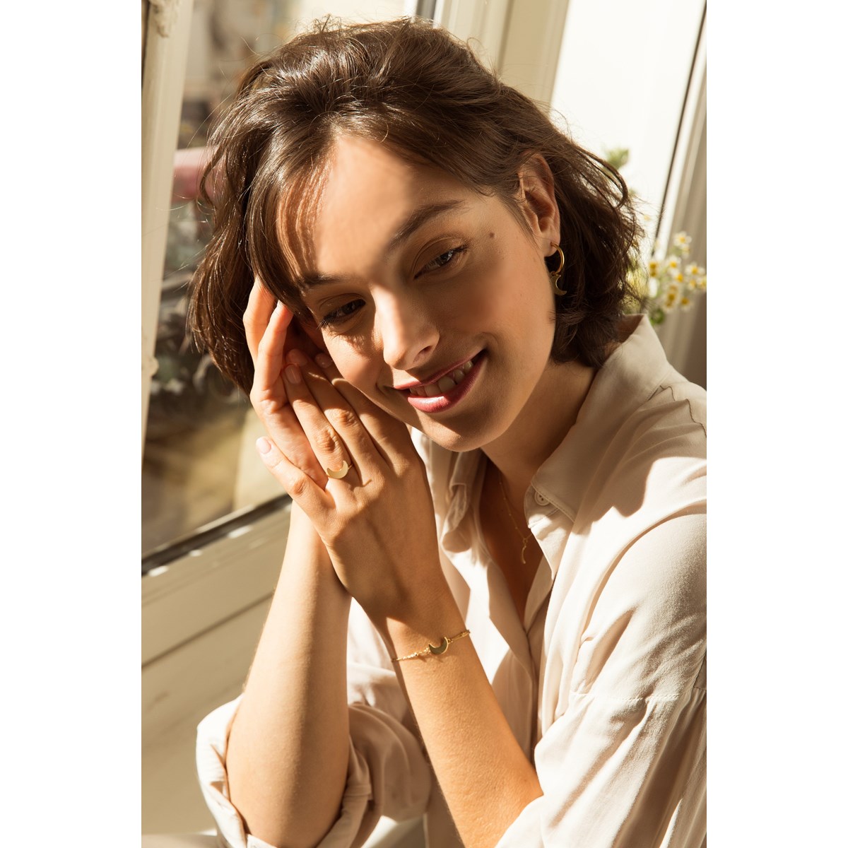 bague lune doré à l'or fin - SÉLÉNÉ