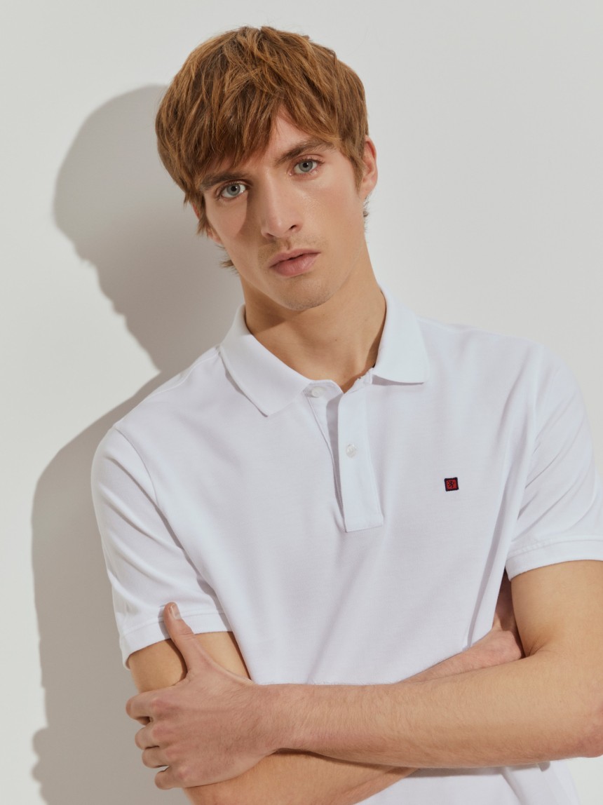 Polo piqué regular de algodão