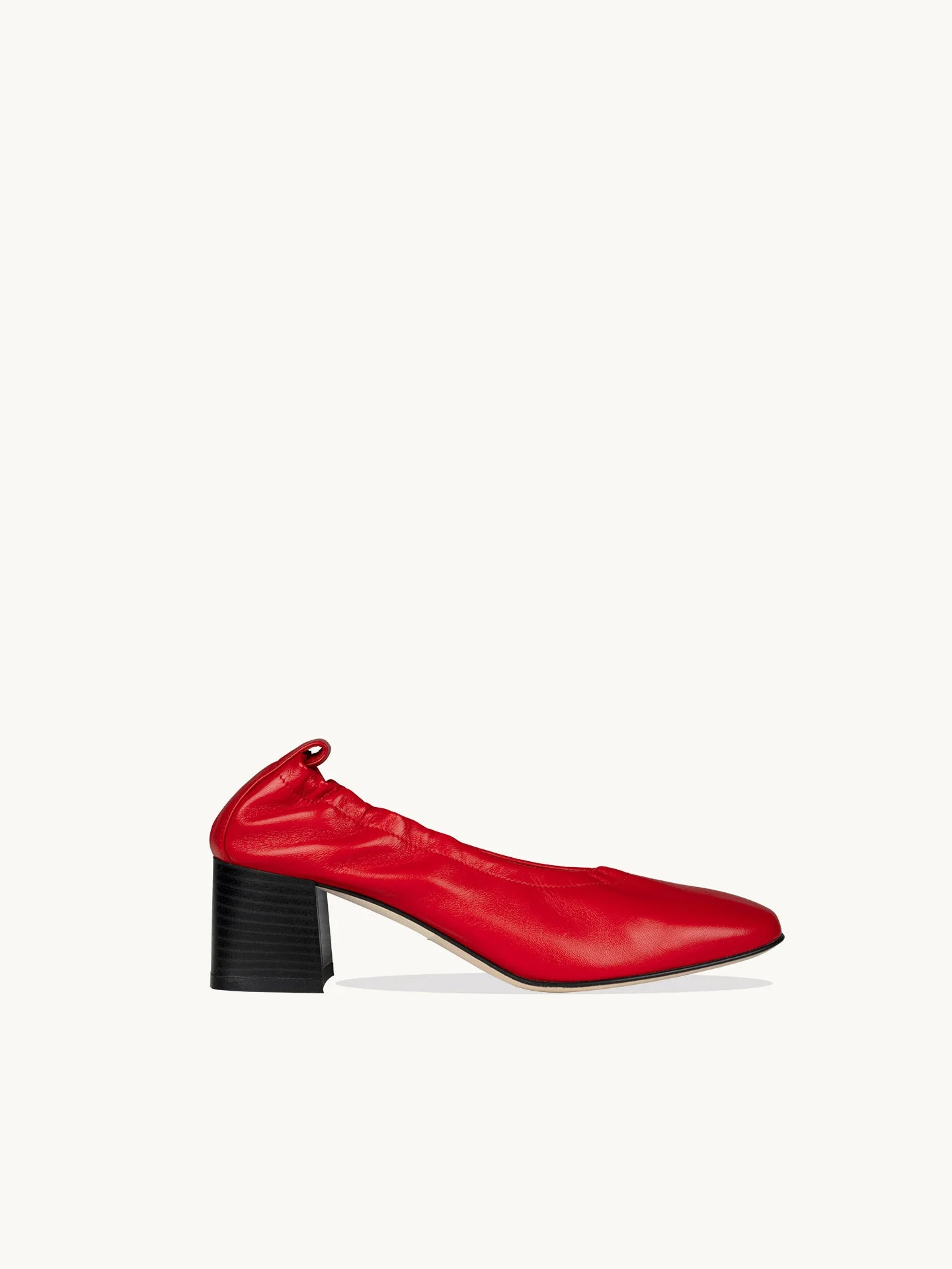 PERRI RED - Ballerines à talon en cuir nappa | Rouge