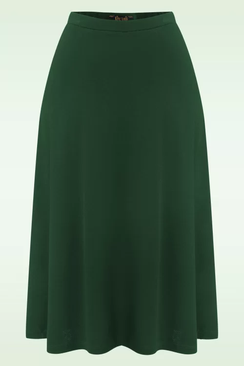 King Louie Juno Milano crepe midi rok in bos groen