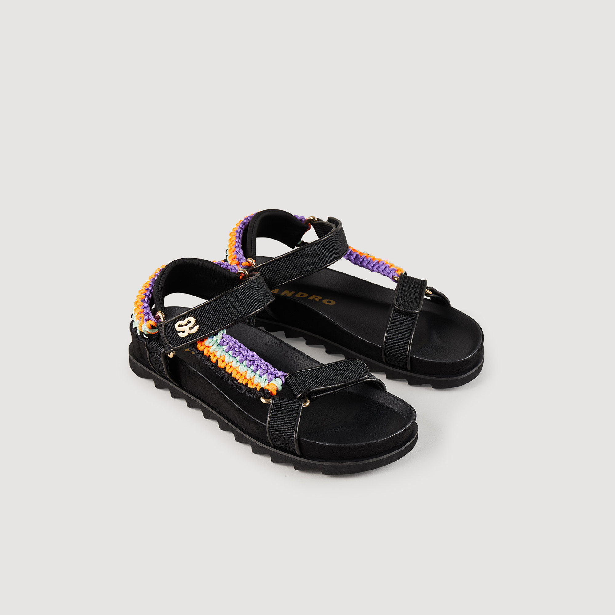 Sandales tressage colore