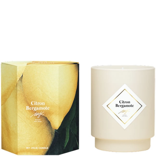 Bougie parfumée - Citron & bergamote - Collier acier inoxydable doré - 250 g