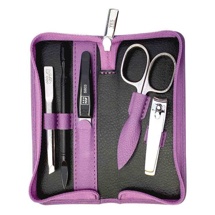 Yes Manicure-Etui Leder 5teilig lavendel, 1 St