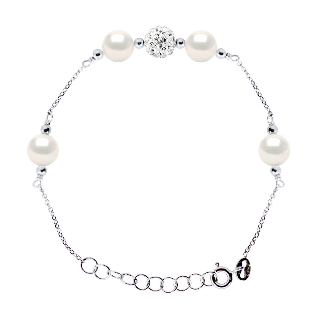 Pearl Addict Bracelet Argent & Perles d'Eau Douce blanches