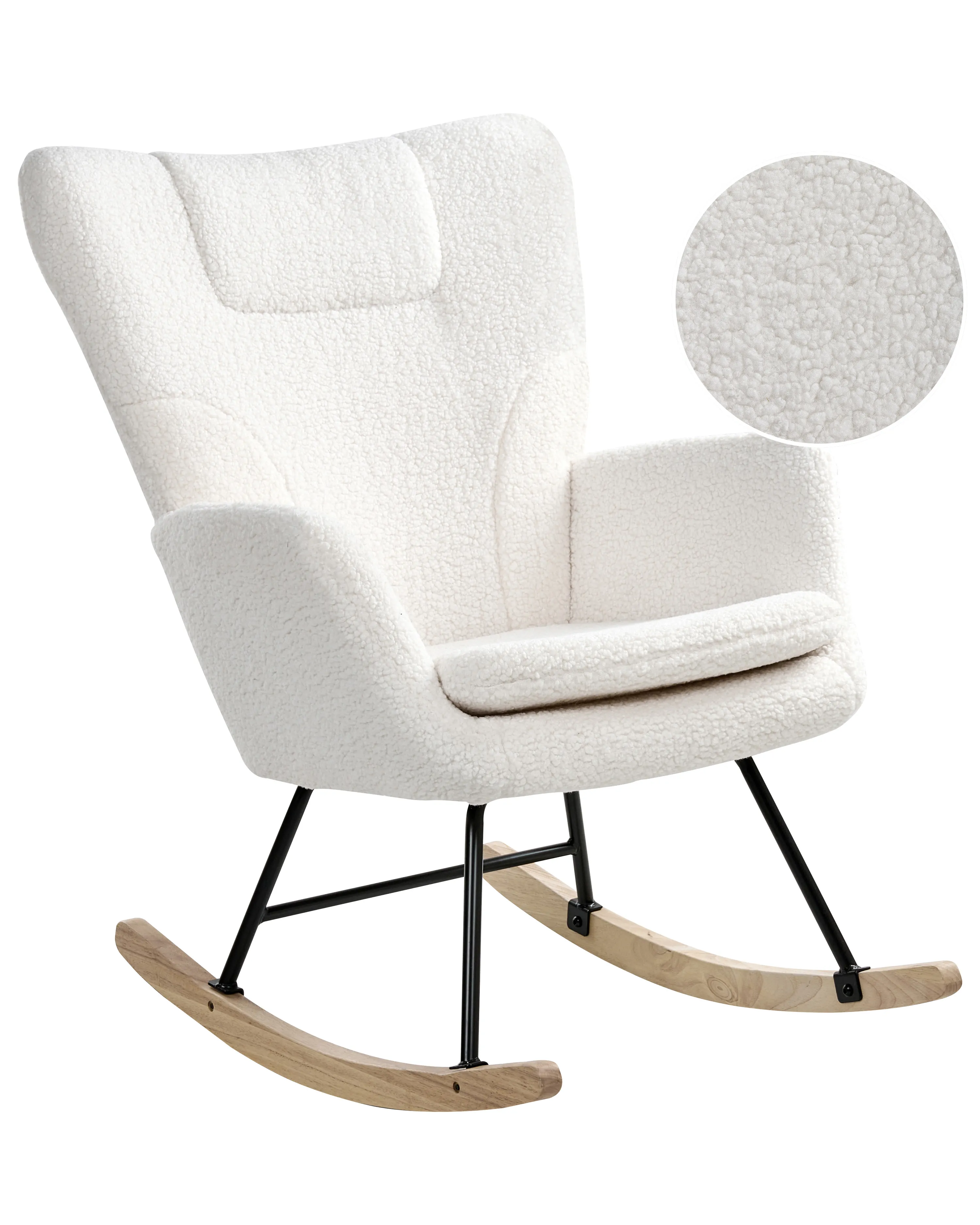 Schommelstoel SANDVE Bouclé Wit