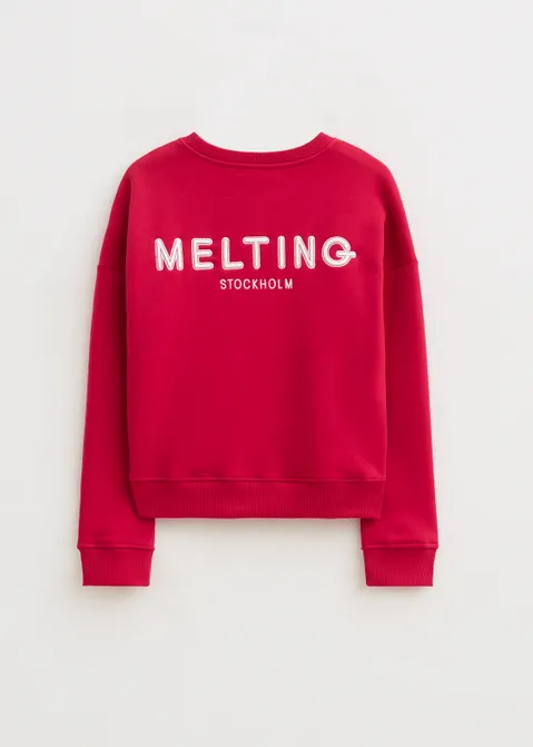 Sweater met merk print paars (FUCHSIA)