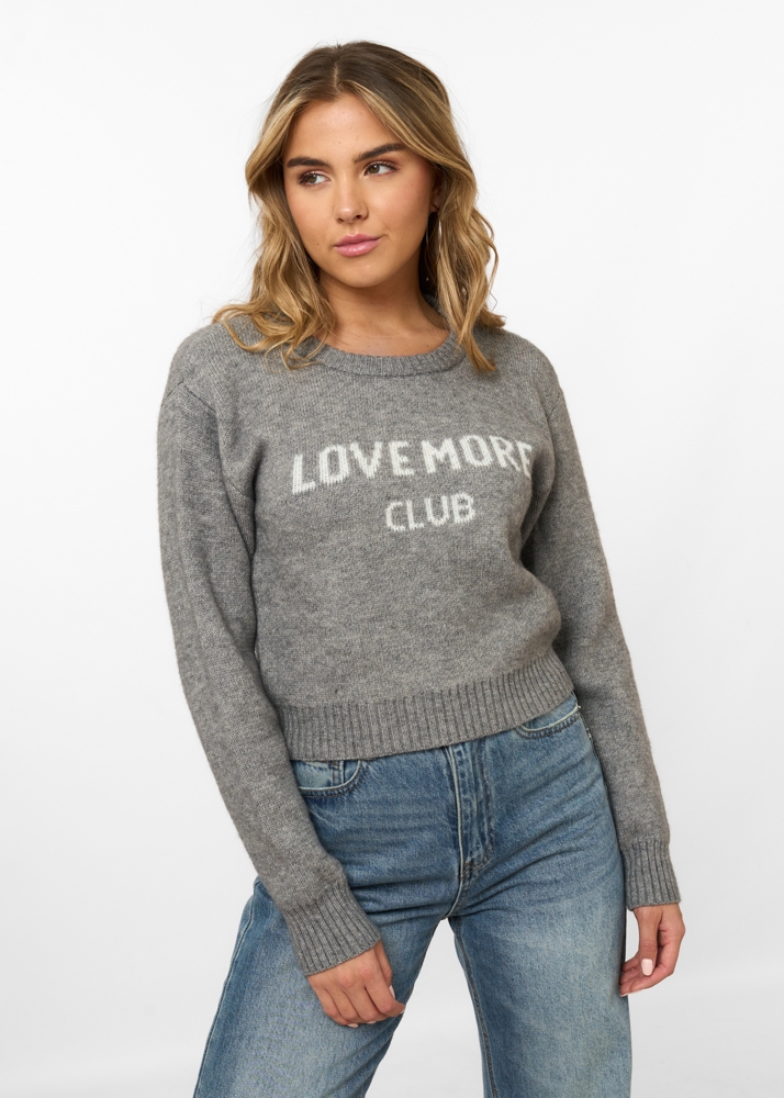 Love more trui grijs