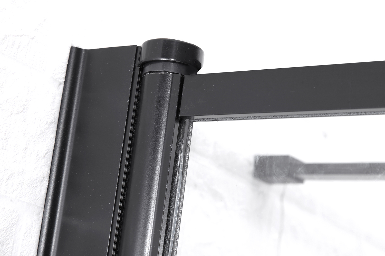 SCHADEMODEL: Saniclear Nero douchedeur 100x200 8mm NANO met zwarte profielen