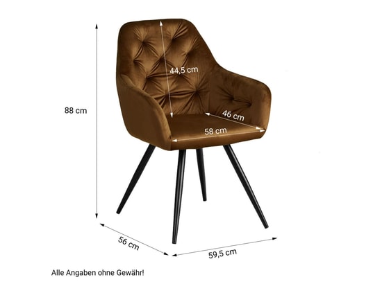 HOMESTYLE4U - Meuble de rangement enfant Chaise salle à manger velours marron design moderne