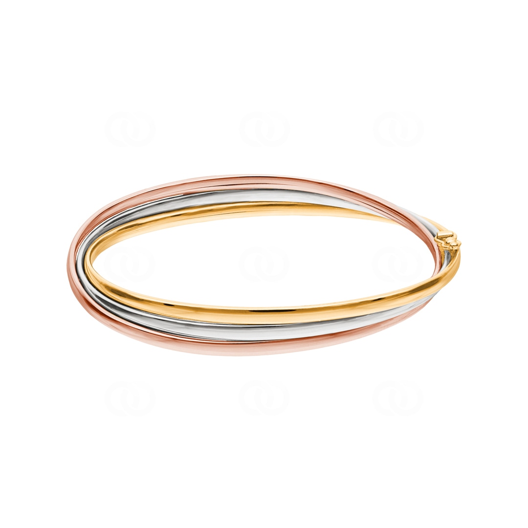 Armreif oval 750/18 K Tricolor verschweisst 48x58mm