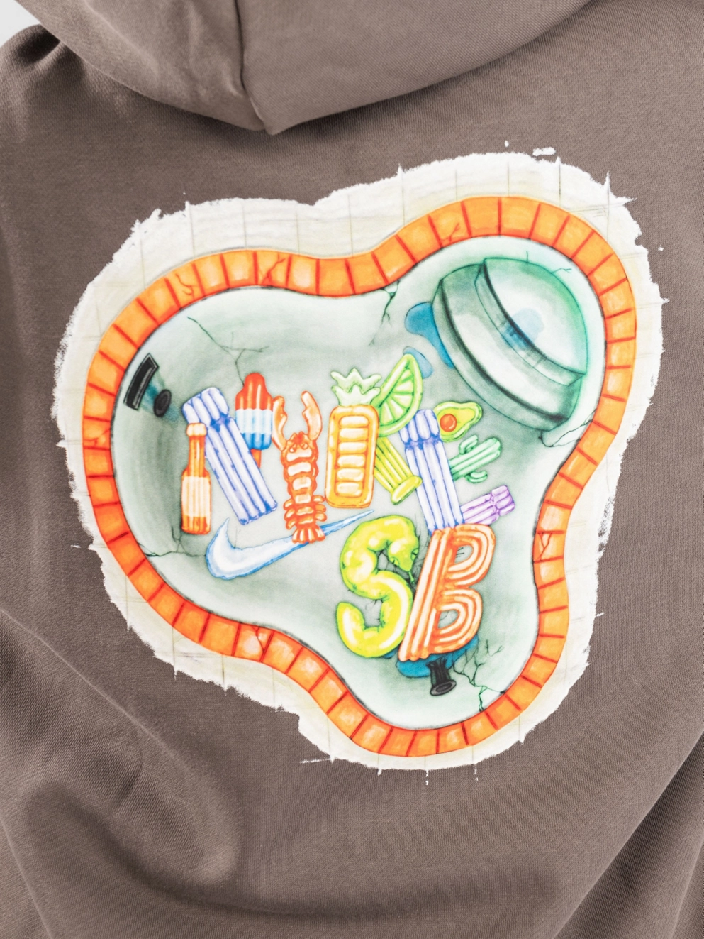 Nike SB Fleece Pull-Over Skate Zip Hoodie cave stone/white