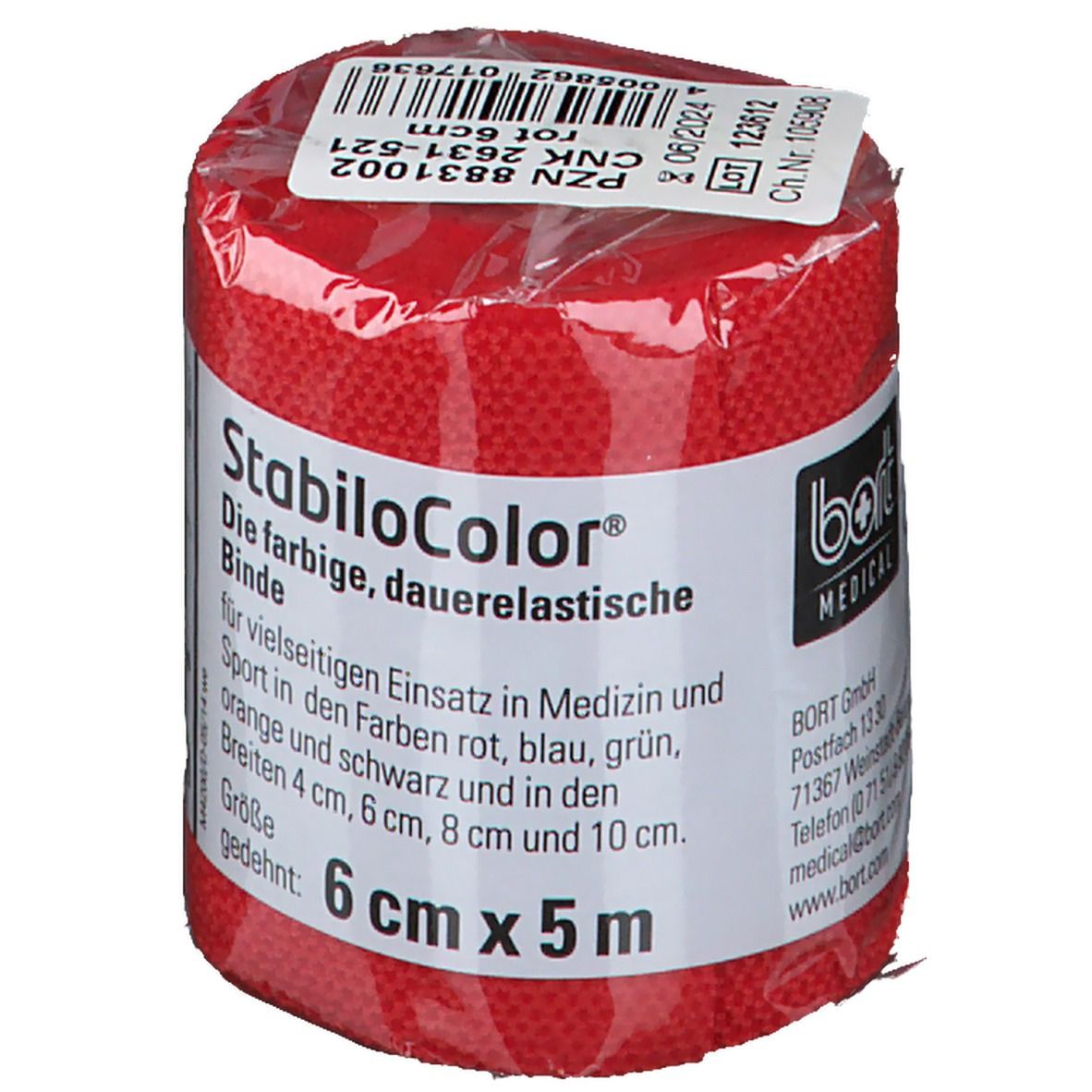 BORT StabiloColor® Binde 6 cm rot