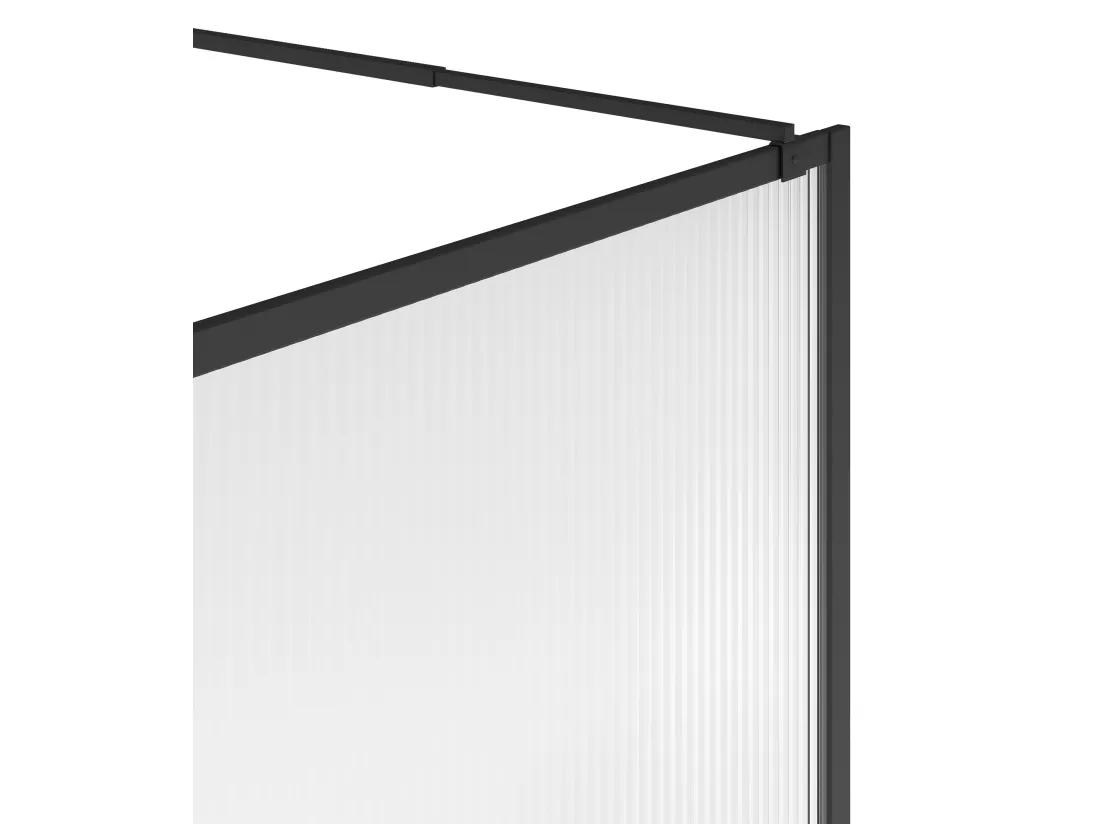 Paroi de douche à l'italienne avec verre texturé - 120x200 cm, noir mat - VIRANA