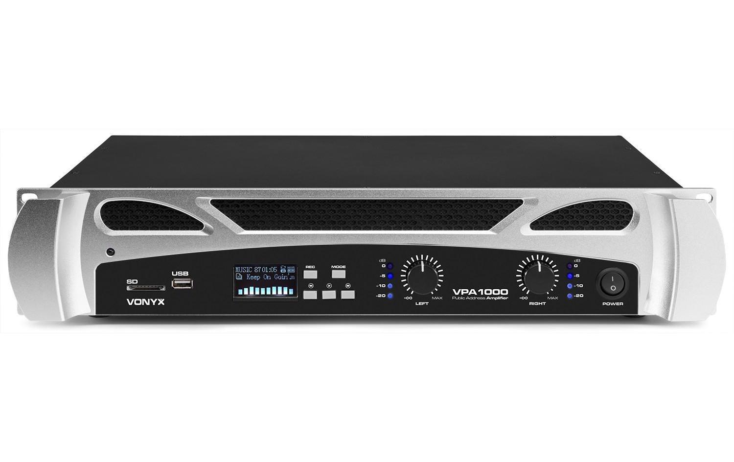 Endstufe VPA1000<br>PA-Endstufe mit 2x 500 W MP3, BT, USB