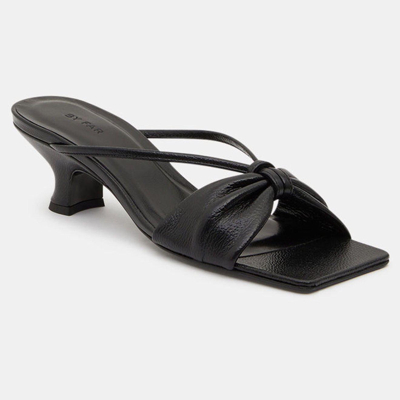 By Far Mules en Cuir noires - Talon 5 cm