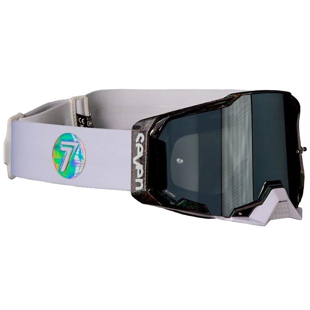 100% - Masque Armega X Seven Holowave - Silver Mirror Noir / Blanc