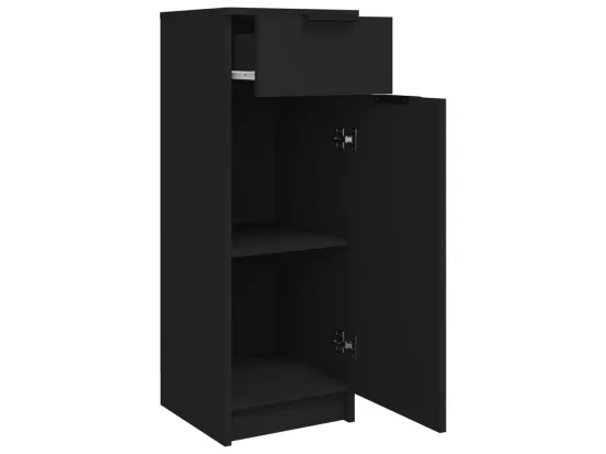 Armoire de salle de bain Noir 32x34x90 cm Bois d'ingénierie