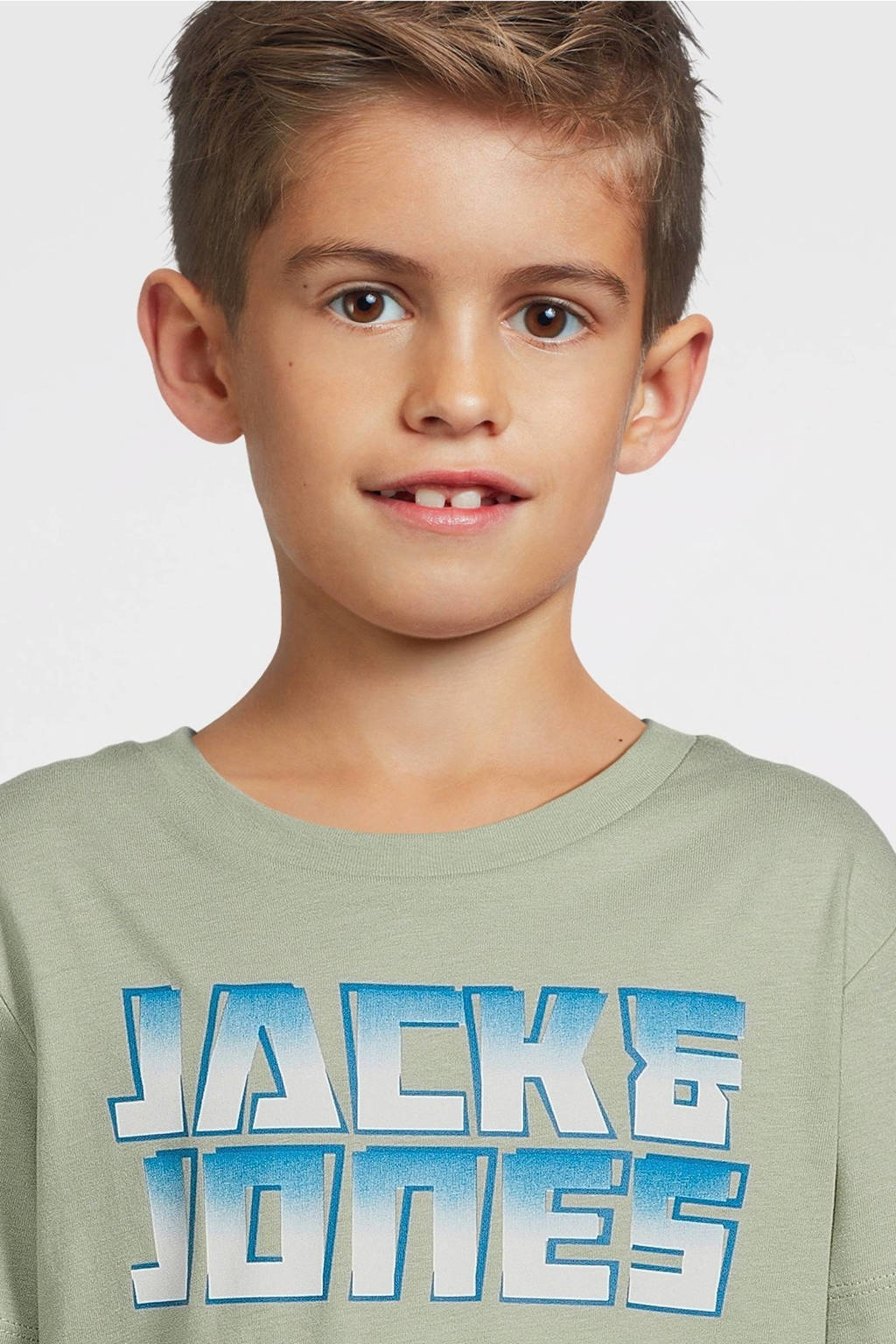 JACK & JONES T-shirt JCOKAPPER met logo saliegroen