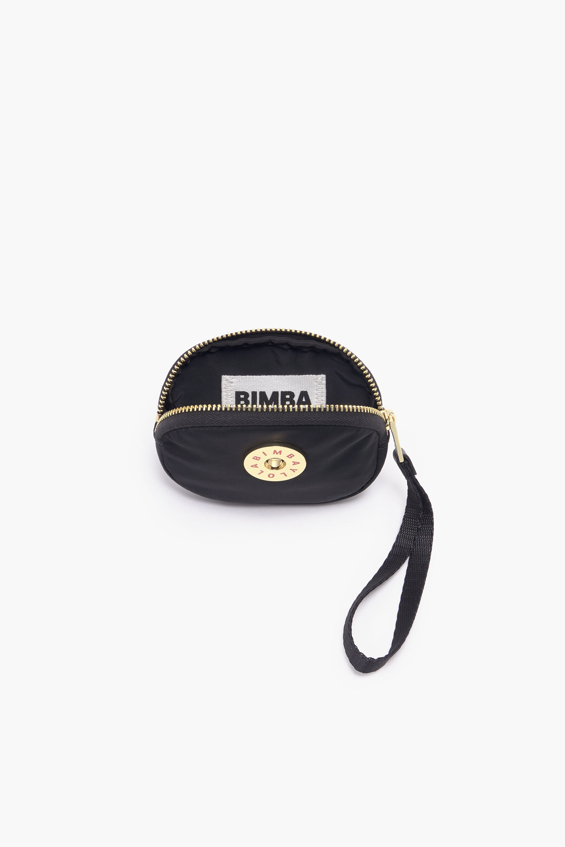 Porta-moedas oval de náilon preto