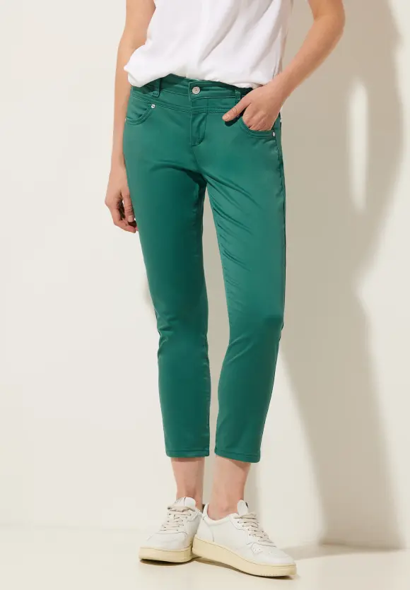 Casual Fit Satinlook Hose - lagoon green