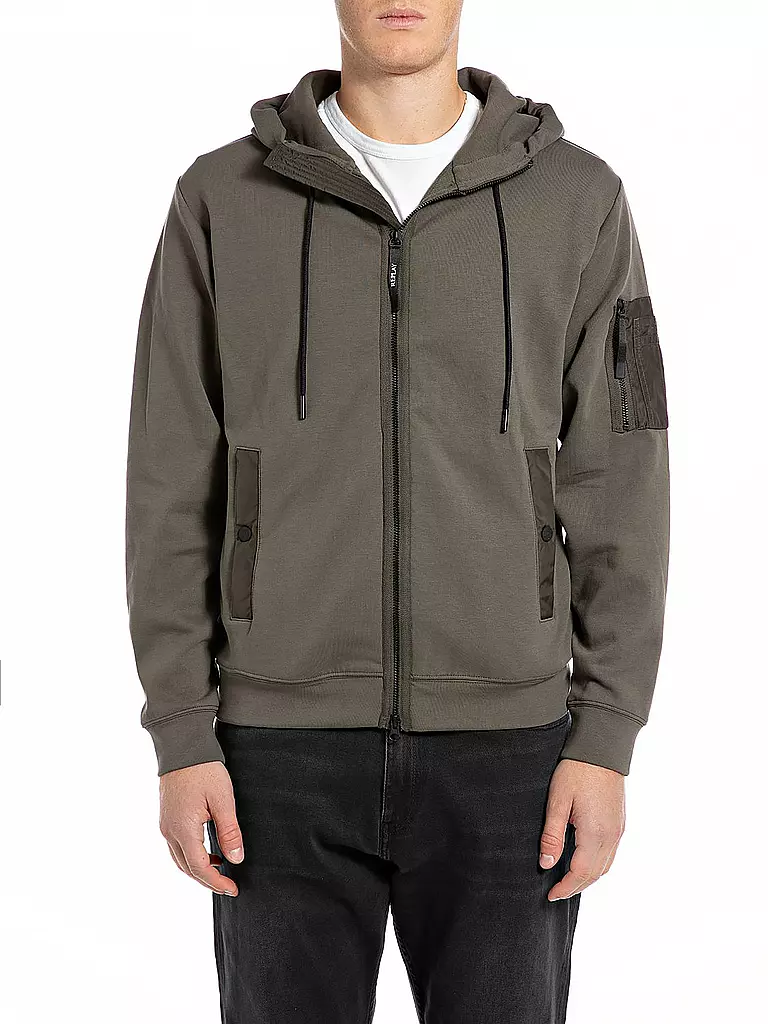 REPLAY Sweatjacke  olive