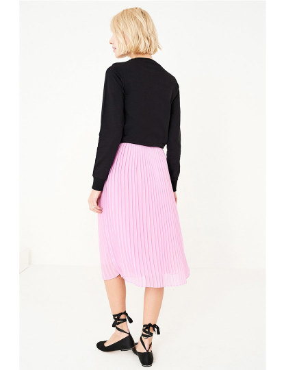 Ladies Pleated Shot Skirt Pink