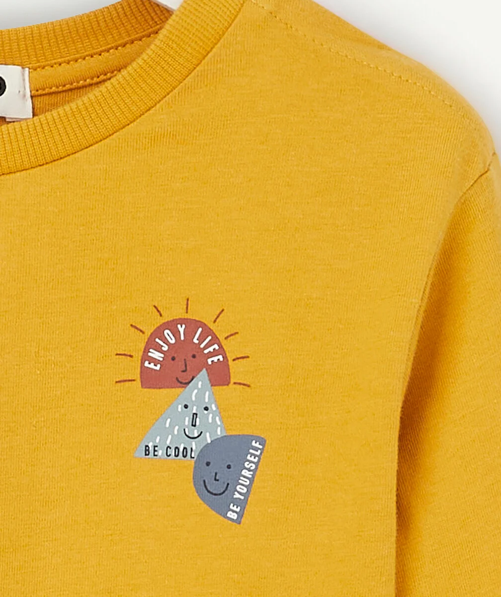 LE T-SHIRT ÉVOLUTIF MANCHES LONGUES JAUNE EN COTON PIMA