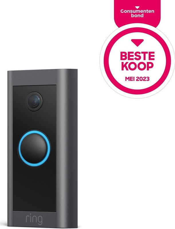 Ring Video Deurbel Wired - Slimme Deurbel - Bedraad - Zwart