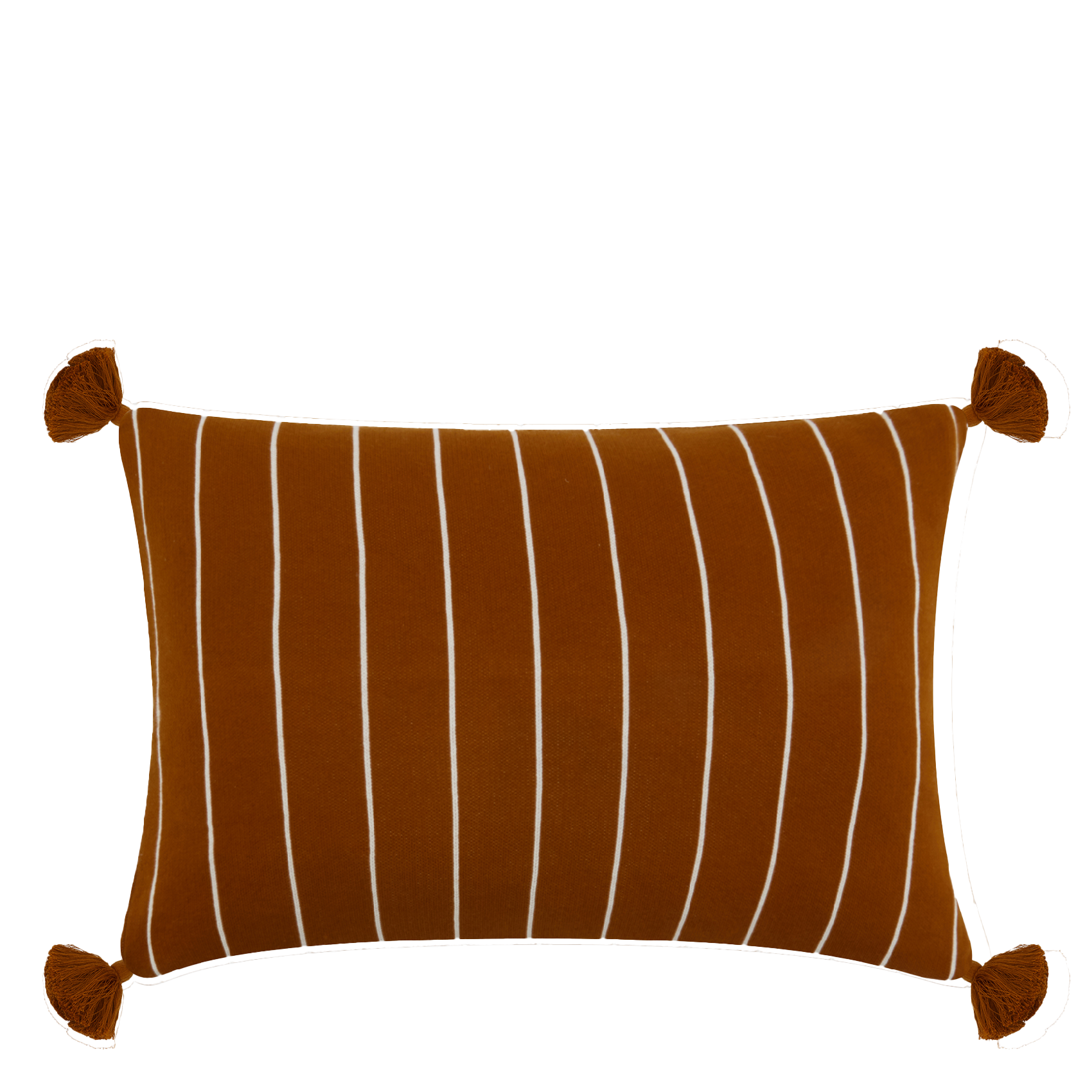 Housse de coussin 60x45cm à rayures en coton | Marron