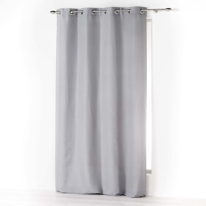 RIDEAU A OEILLETS 140X260CM ABSOLU GRIS