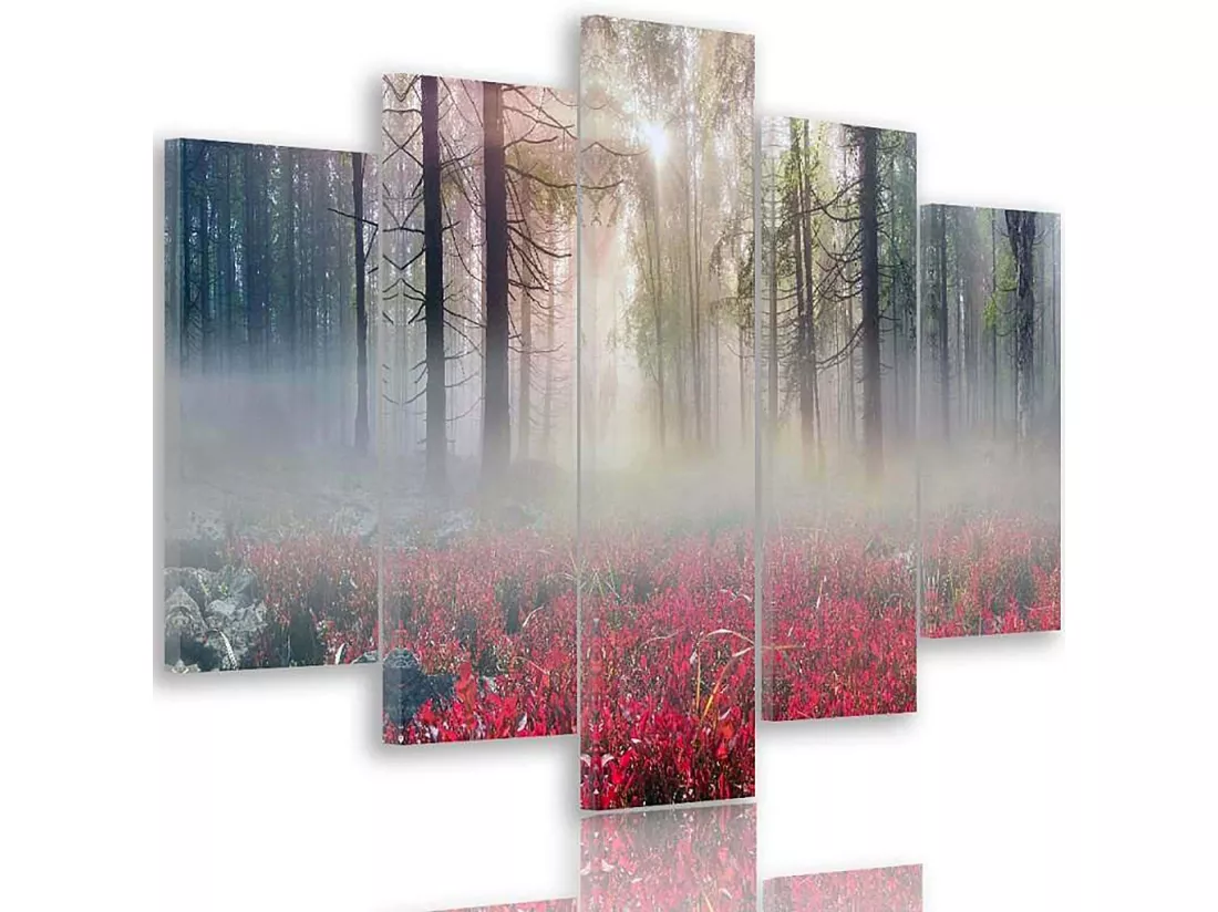 Tableau brume sur la clairière - 200 x 100 cm