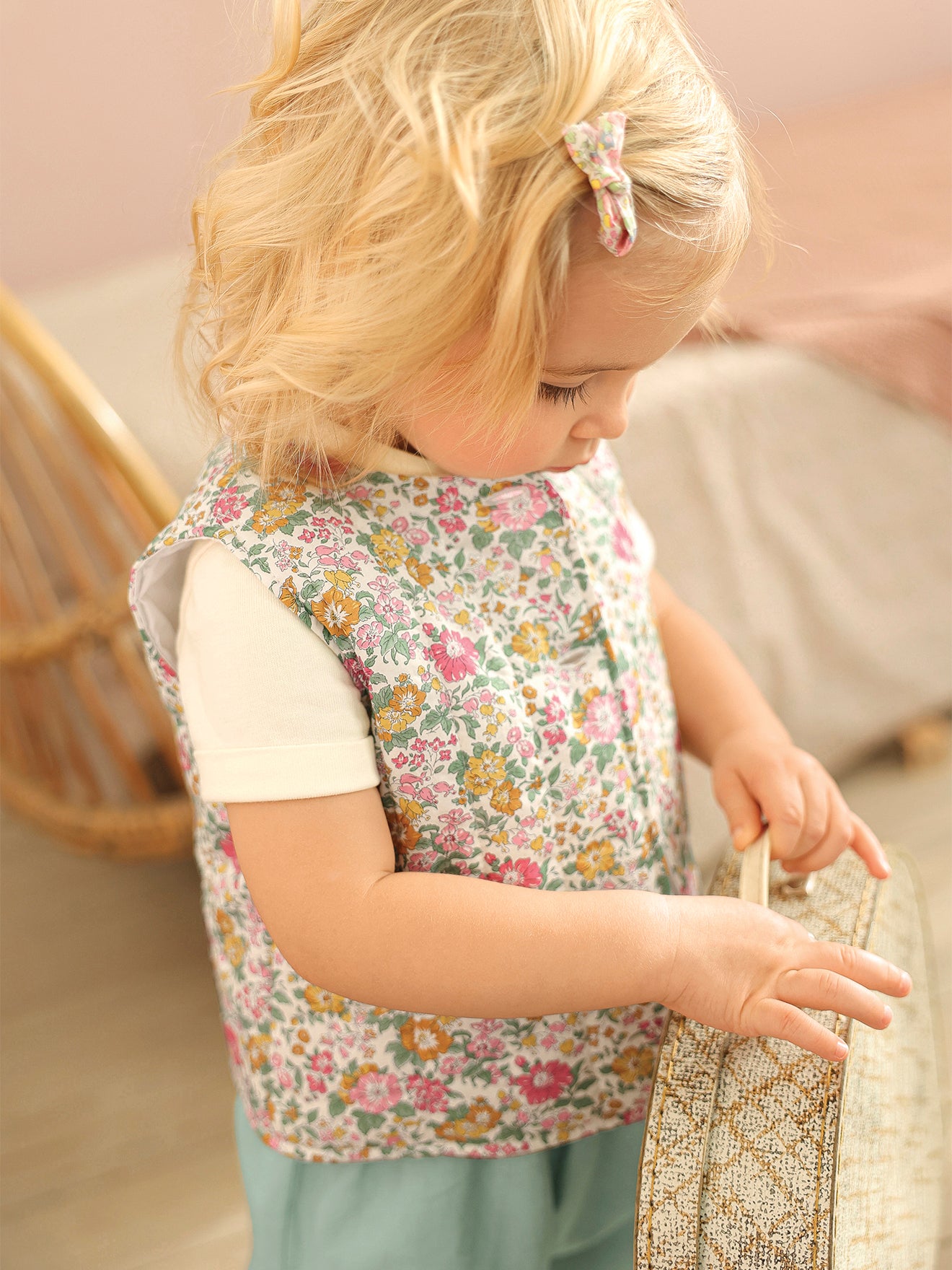 Veste sans manches Bébé en tissu Liberty