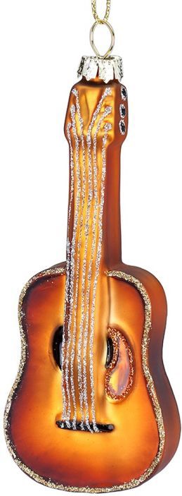 Inge Glas - Kerstornament - Bruin - Gitaar